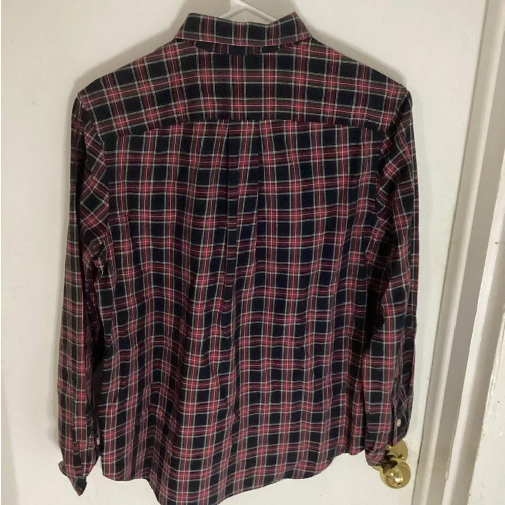 Ralph Lauren Boys Classic Fit red plaid button up size L (14-16)